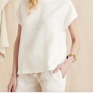 𝅺Faherty Topanga Tee in White size Small